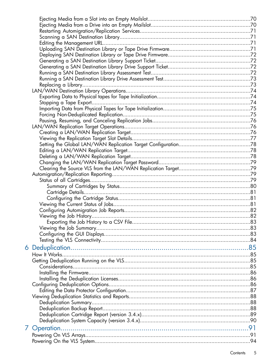 6 deduplication, 7 operation | HP 9000 Virtual Library System User Manual | Page 5 / 268