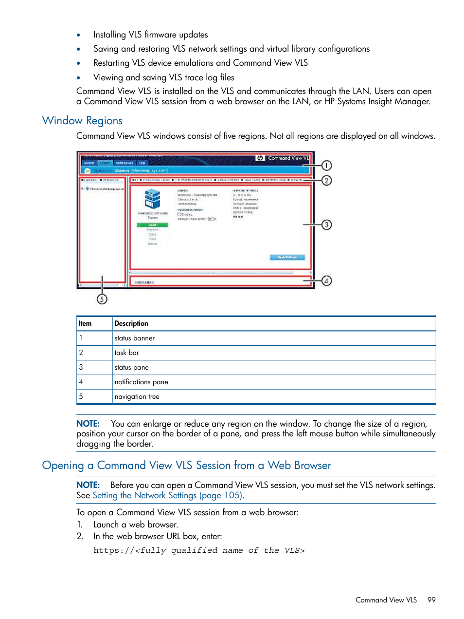 Window regions | HP 9000 Virtual Library System User Manual | Page 99 / 268