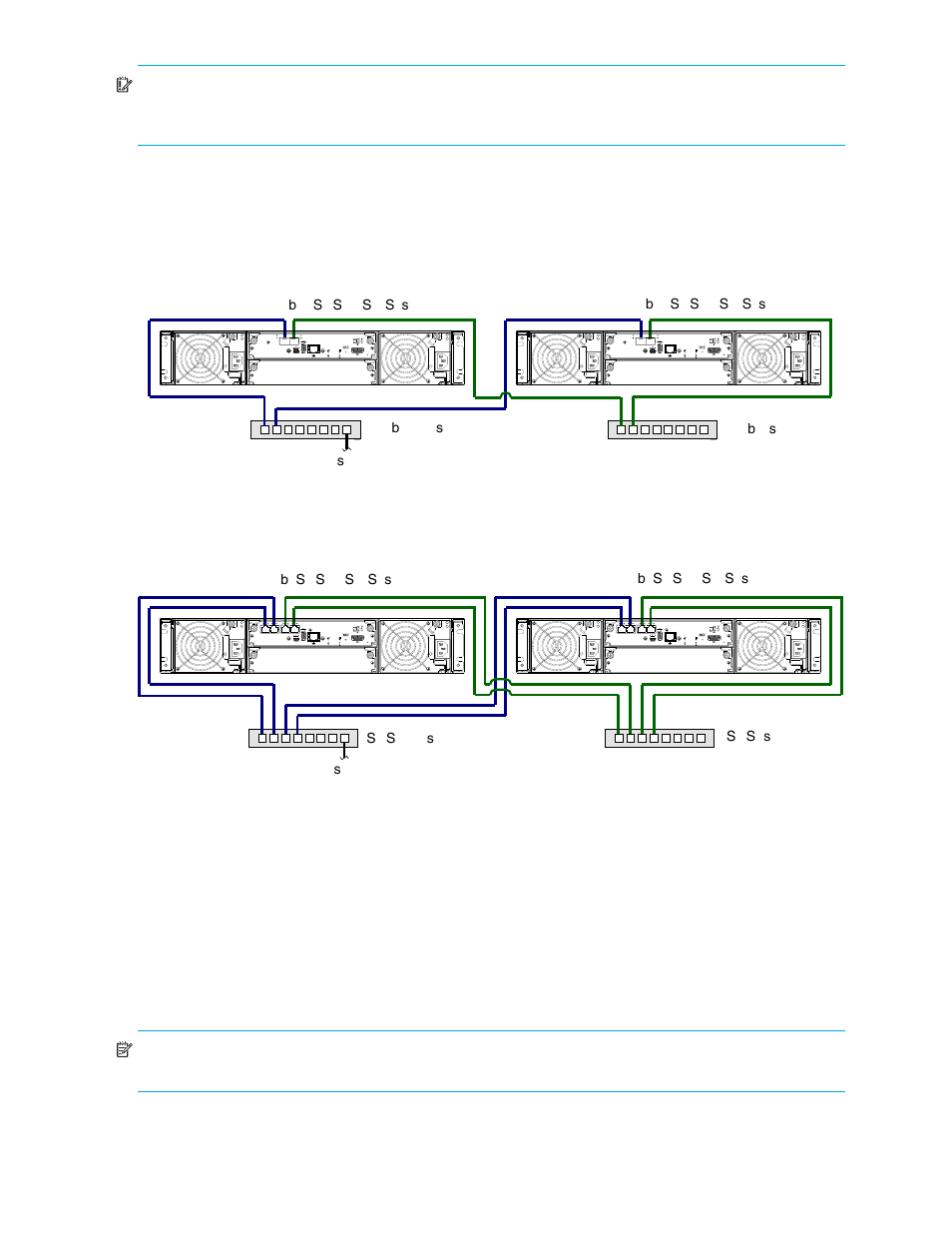 Single-controller configuration, Multiple servers/single network/two switches, Dual controller configuration | HP P2000 G3 MSA Array Systems User Manual | Page 42 / 86