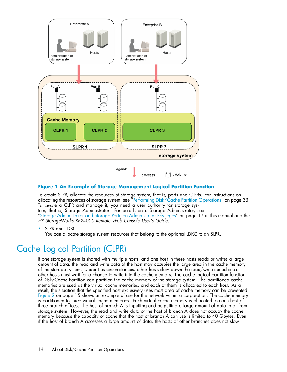Cache logical partition (clpr), Figure 1 | HP StorageWorks XP Remote Web Console Software User Manual | Page 14 / 43