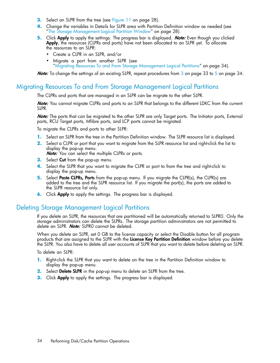 Deleting storage management logical partitions | HP StorageWorks XP Remote Web Console Software User Manual | Page 34 / 43
