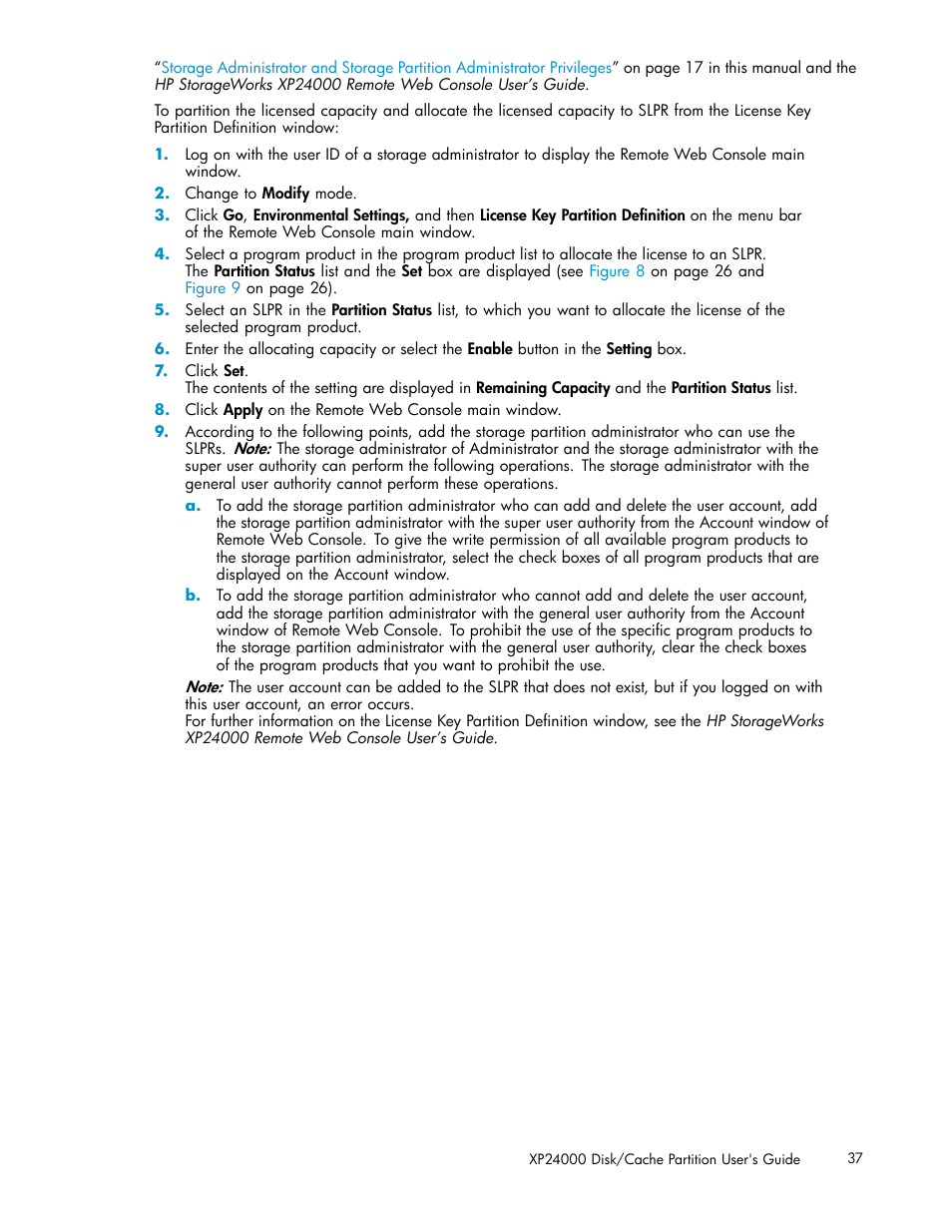 HP StorageWorks XP Remote Web Console Software User Manual | Page 37 / 43