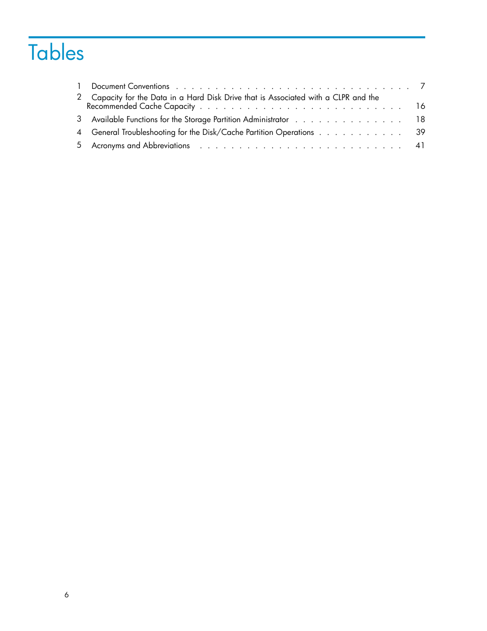 Tables | HP StorageWorks XP Remote Web Console Software User Manual | Page 6 / 43