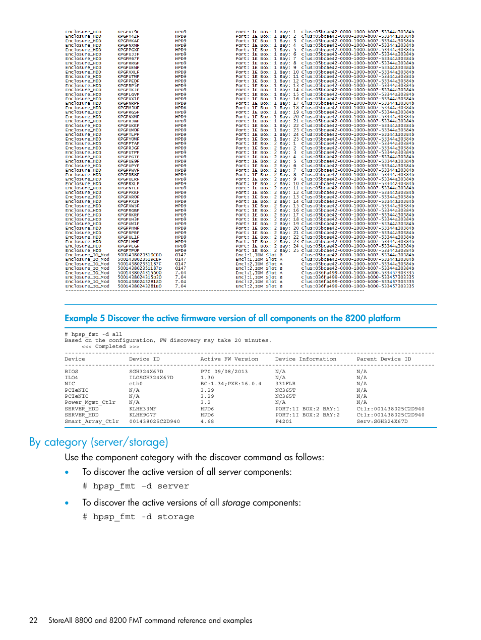 By category (server/storage) | HP StoreAll Storage User Manual | Page 22 / 93