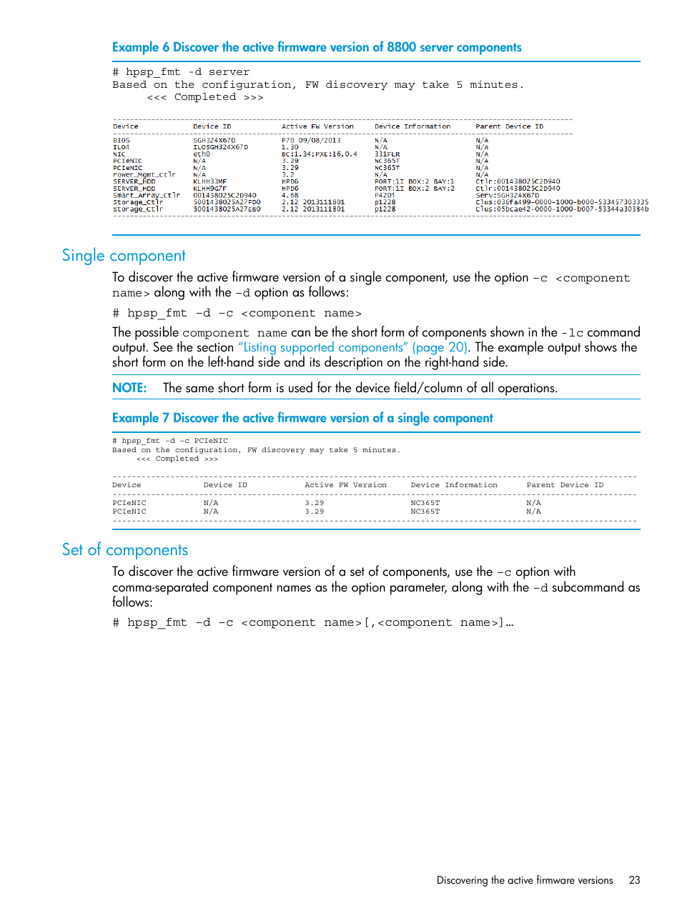 Single component, Set of components, Single component set of components | HP StoreAll Storage User Manual | Page 23 / 93