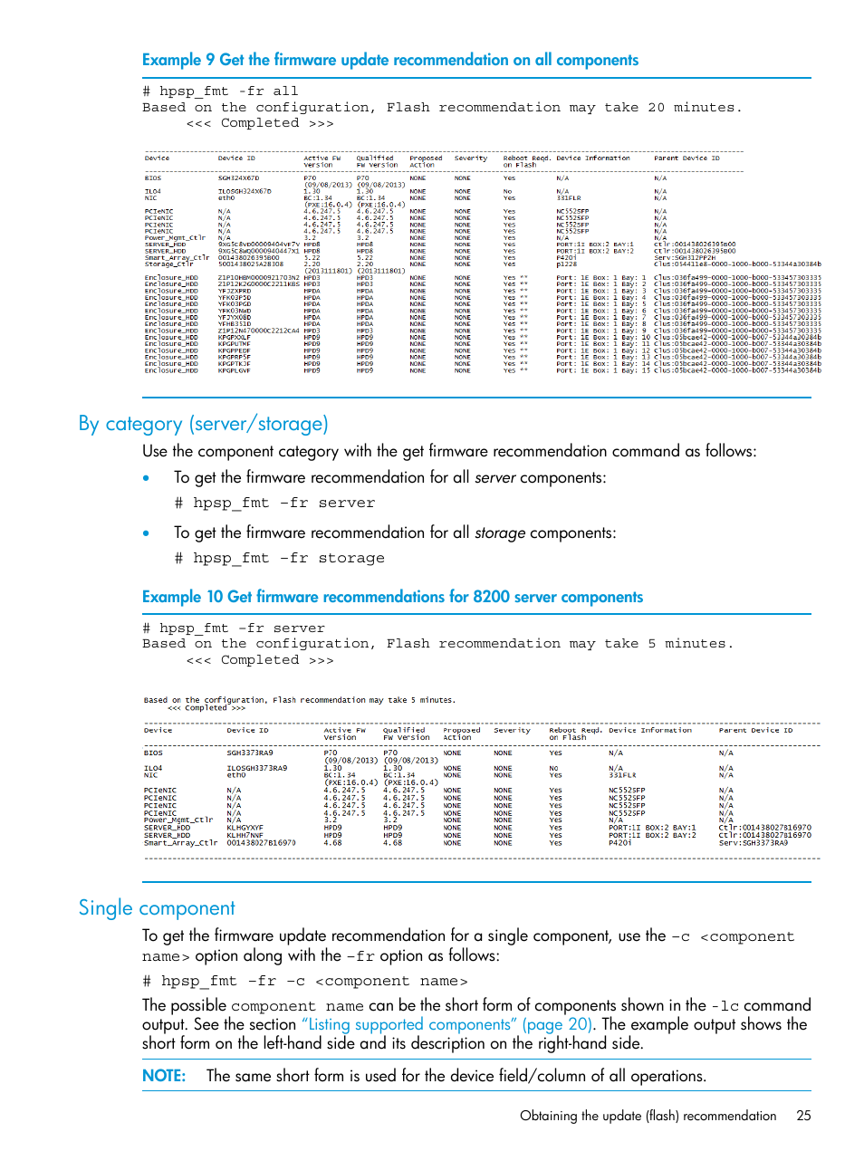 By category (server/​storage), Single component, By category (server/storage) single component | By category (server/storage) | HP StoreAll Storage User Manual | Page 25 / 93