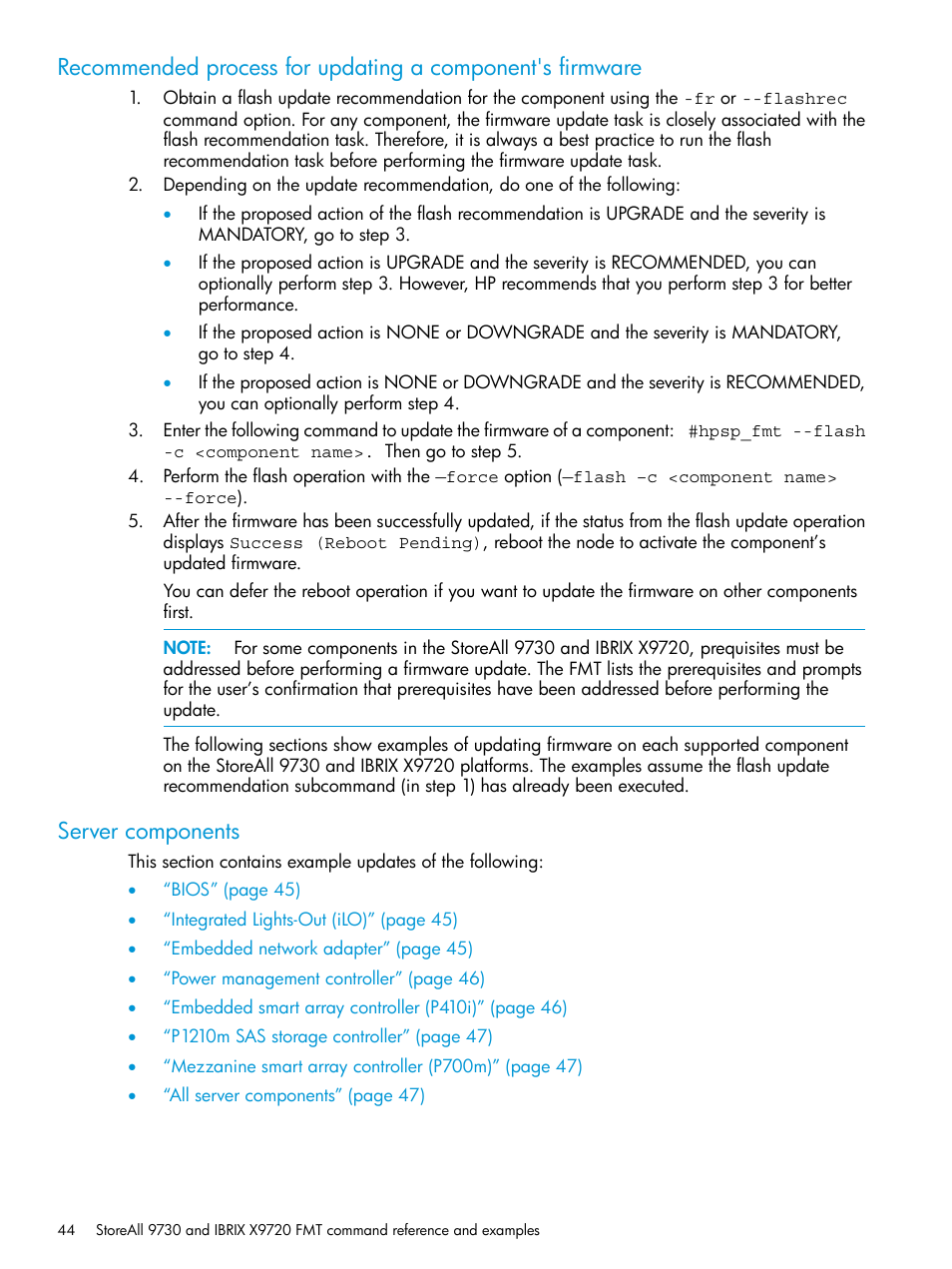Server components | HP StoreAll Storage User Manual | Page 44 / 93