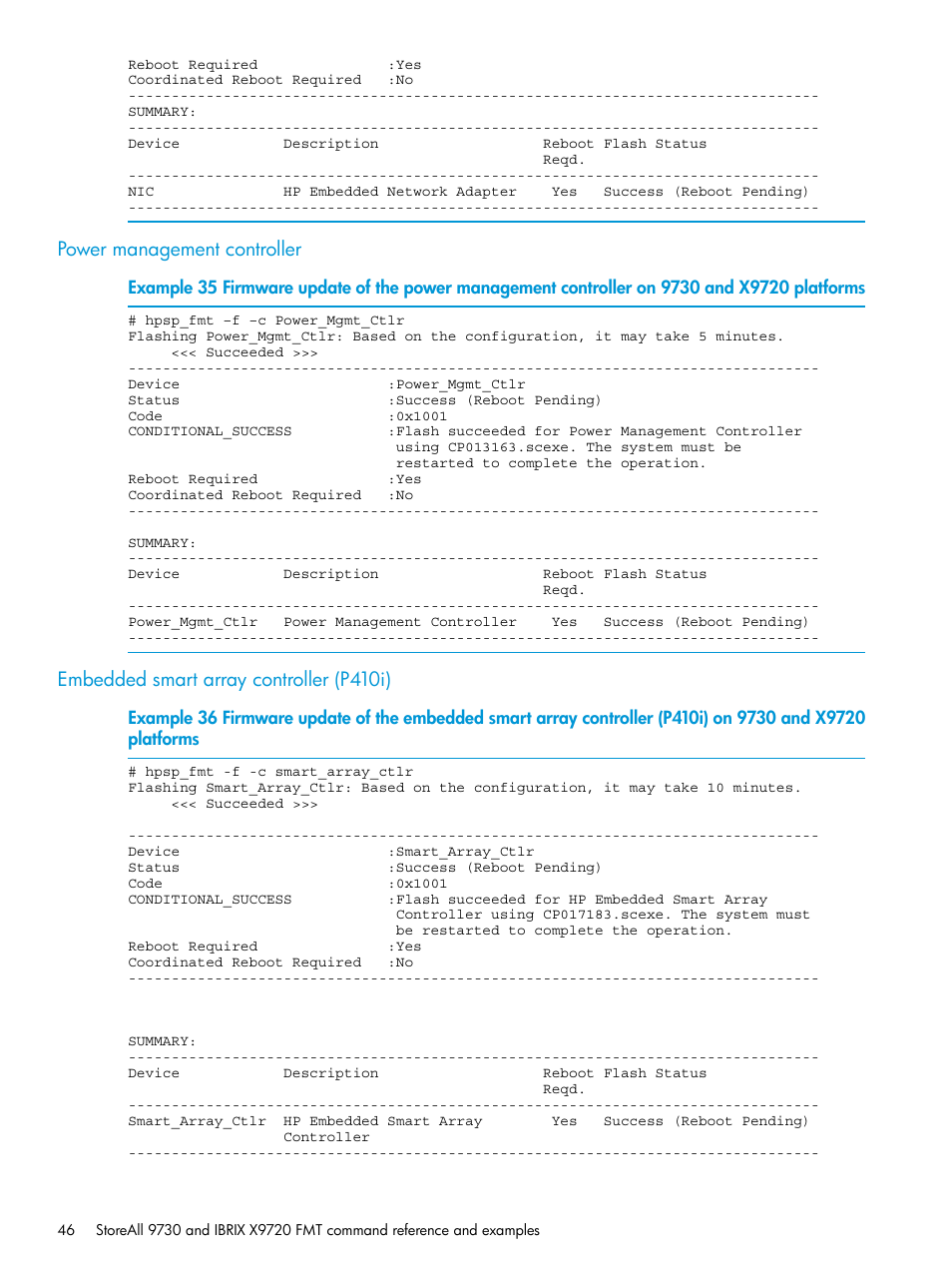 Power management controller, Embedded smart array controller (p410i) | HP StoreAll Storage User Manual | Page 46 / 93