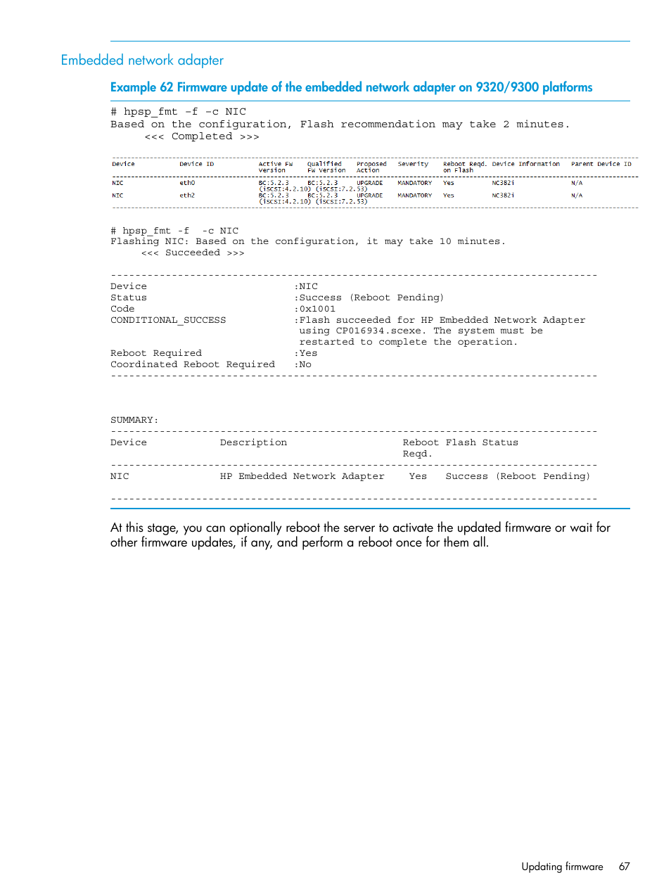 Embedded network adapter | HP StoreAll Storage User Manual | Page 67 / 93