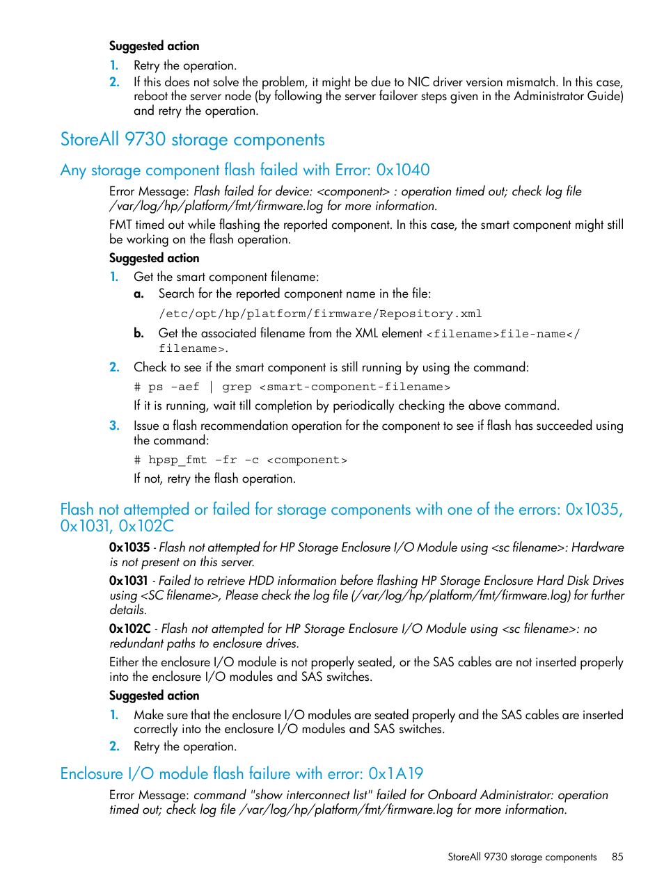 Storeall 9730 storage components | HP StoreAll Storage User Manual | Page 85 / 93