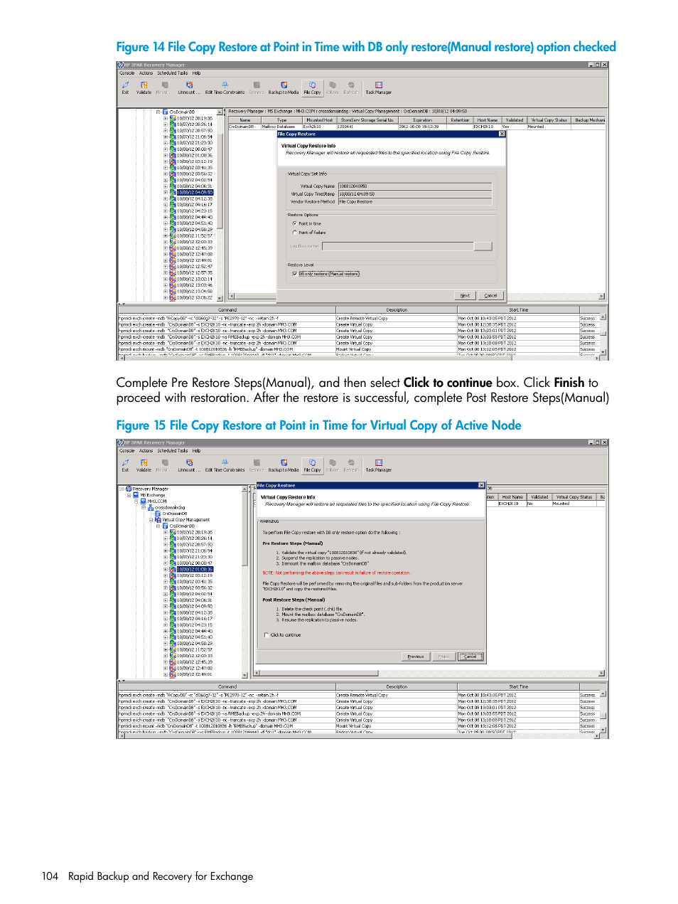 HP 3PAR Recovery Manager Software User Manual | Page 104 / 176