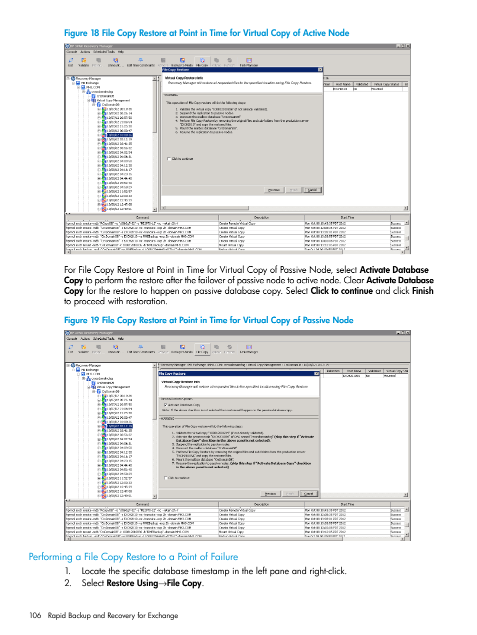 HP 3PAR Recovery Manager Software User Manual | Page 106 / 176