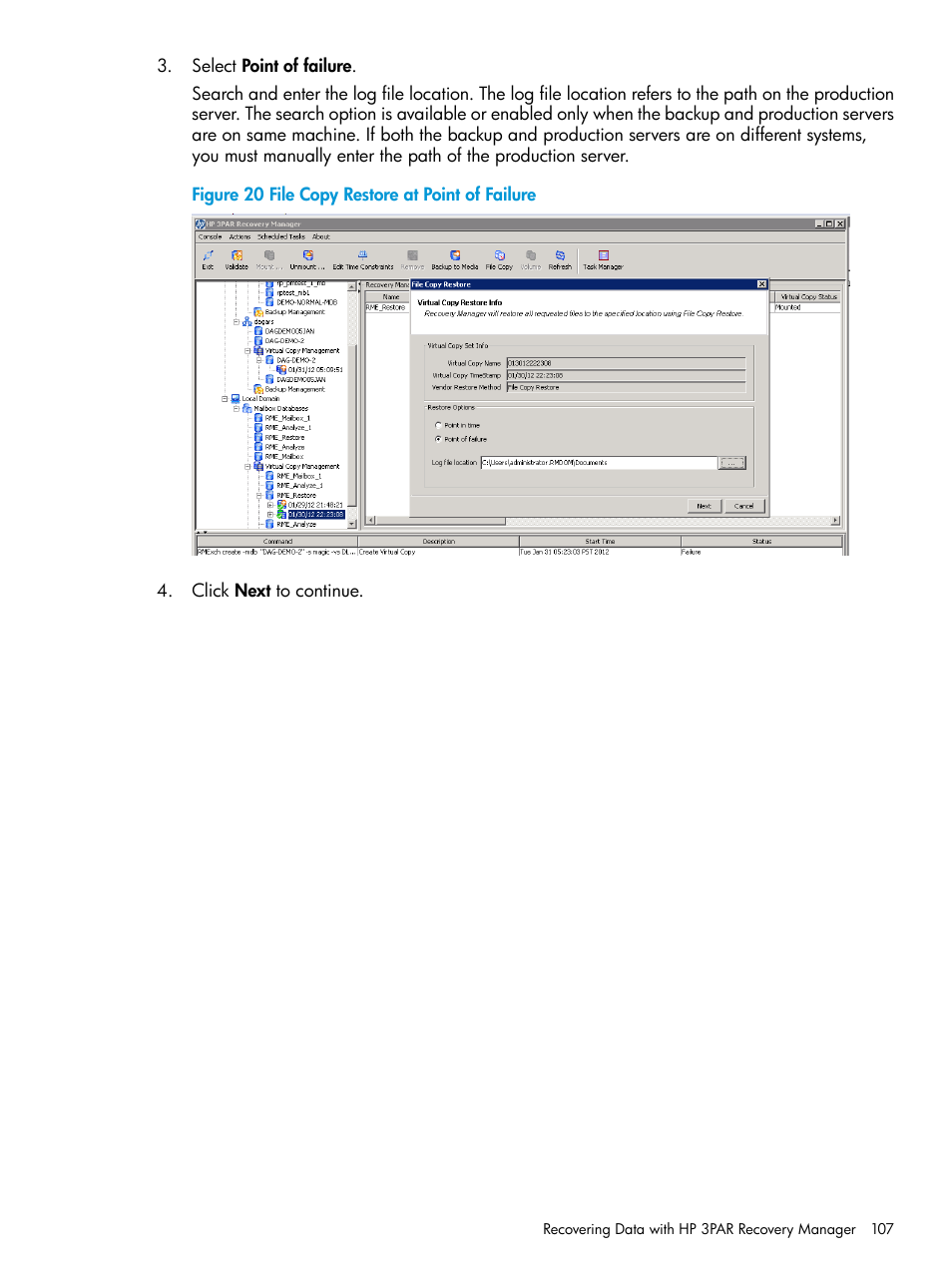 HP 3PAR Recovery Manager Software User Manual | Page 107 / 176