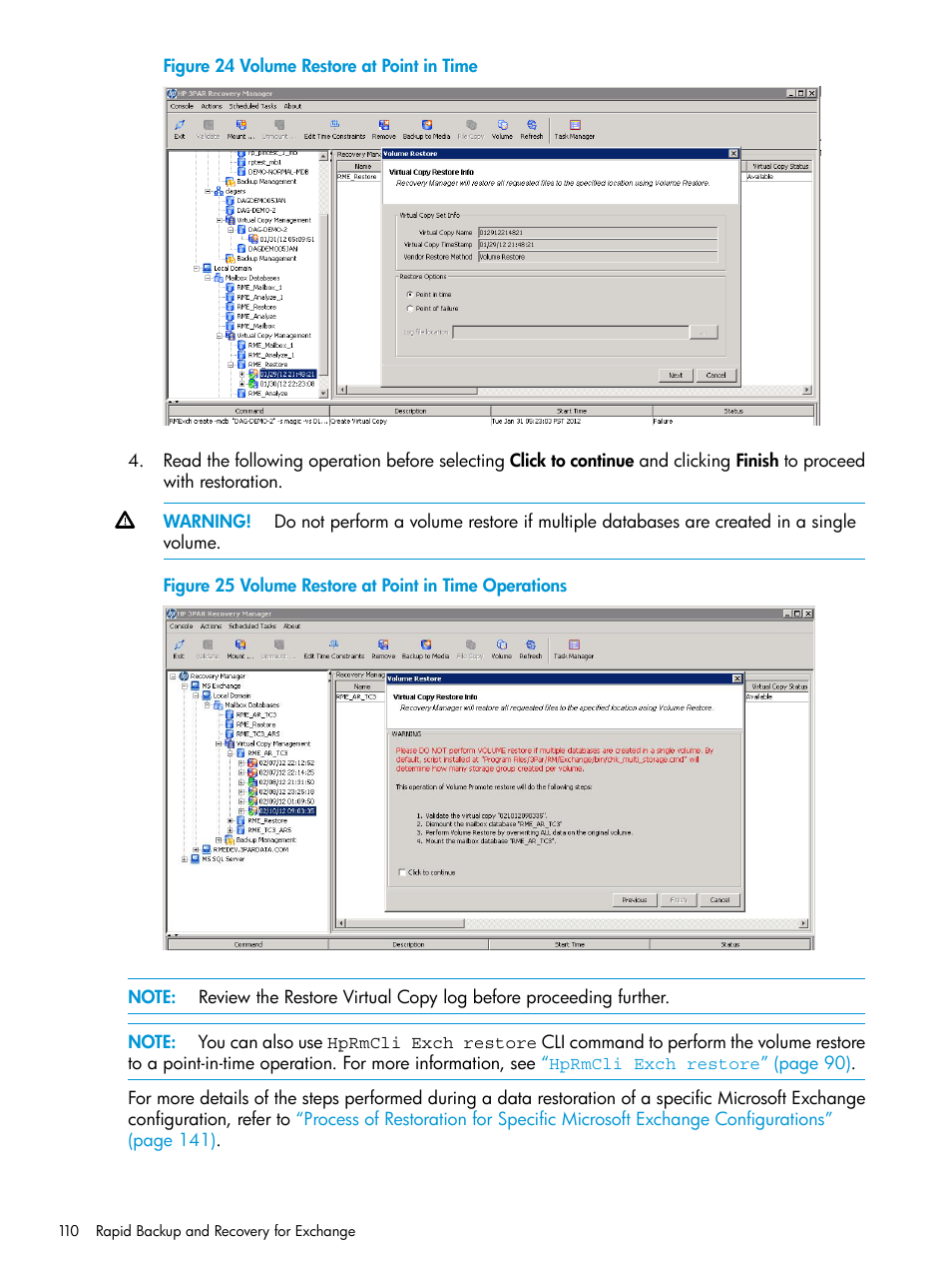 HP 3PAR Recovery Manager Software User Manual | Page 110 / 176