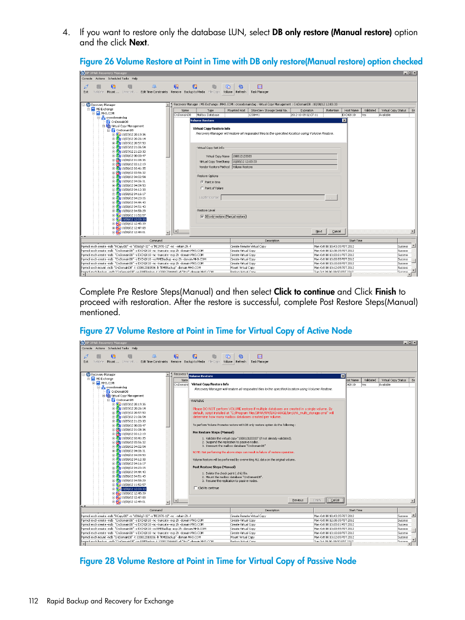 HP 3PAR Recovery Manager Software User Manual | Page 112 / 176