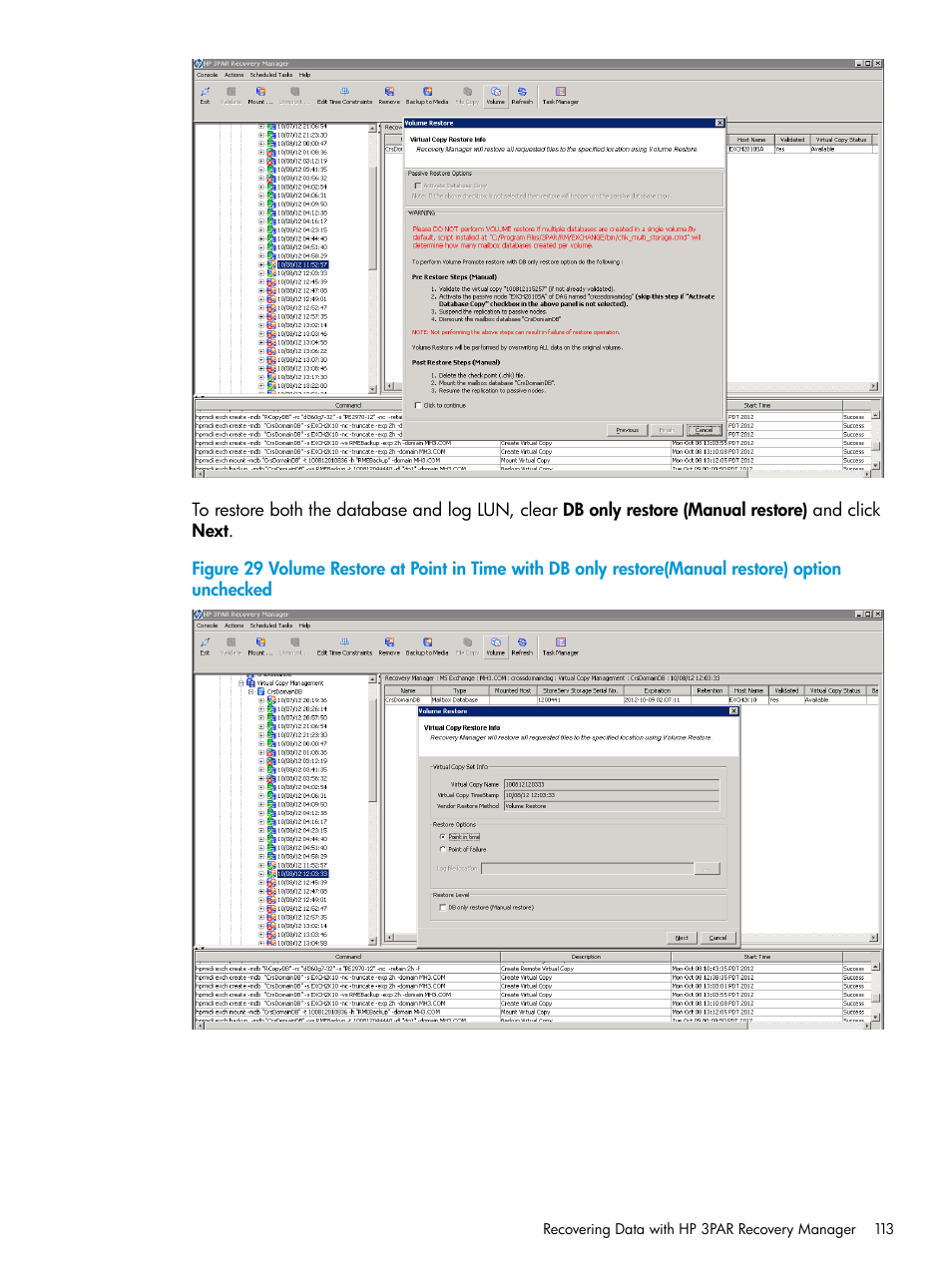 HP 3PAR Recovery Manager Software User Manual | Page 113 / 176