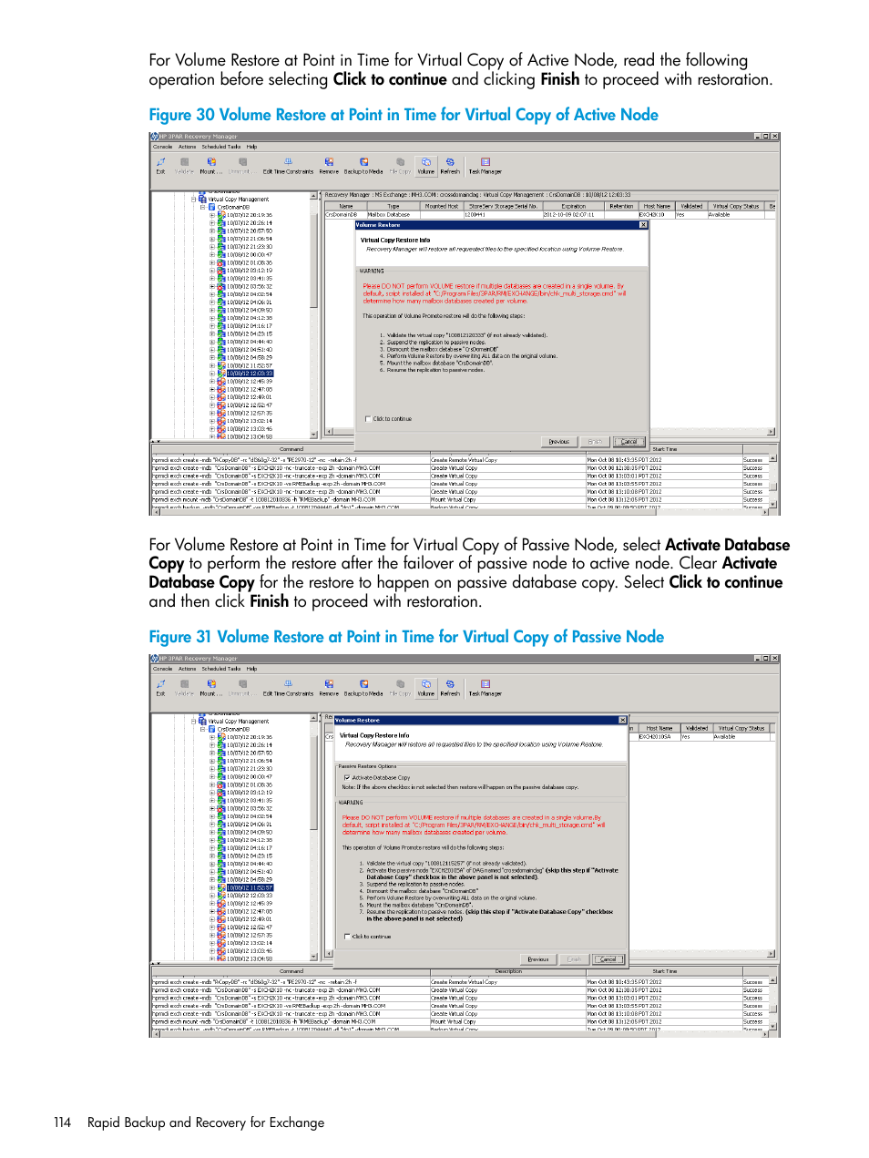 HP 3PAR Recovery Manager Software User Manual | Page 114 / 176