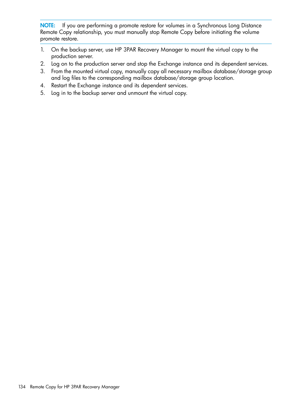 HP 3PAR Recovery Manager Software User Manual | Page 134 / 176