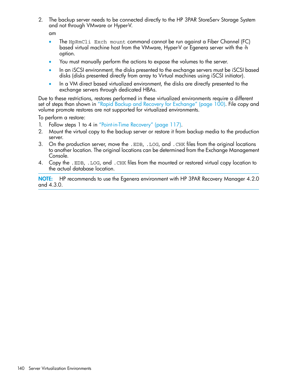 HP 3PAR Recovery Manager Software User Manual | Page 140 / 176