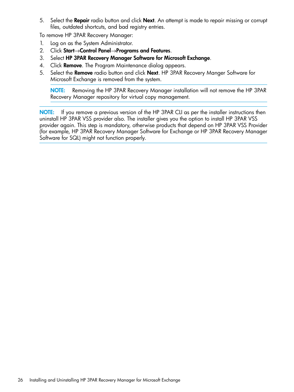 HP 3PAR Recovery Manager Software User Manual | Page 26 / 176