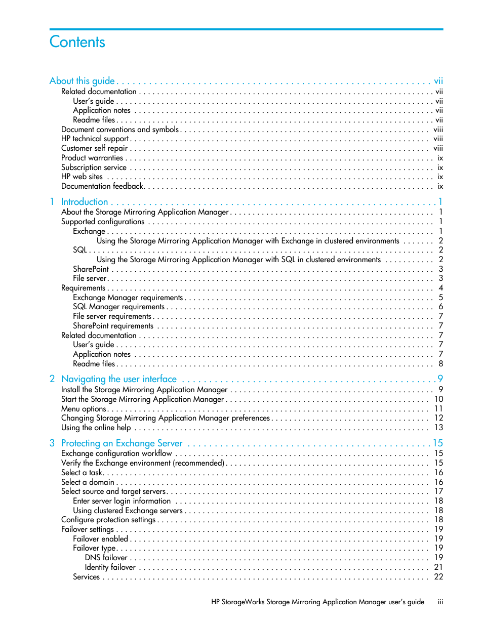 HP Storage Mirroring V5 Software User Manual | Page 3 / 132