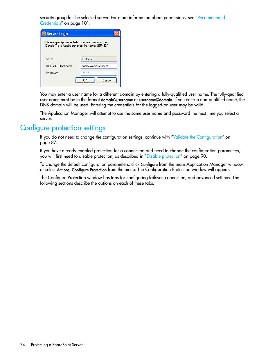 Configure protection settings | HP Storage Mirroring V5 Software User Manual | Page 84 / 132