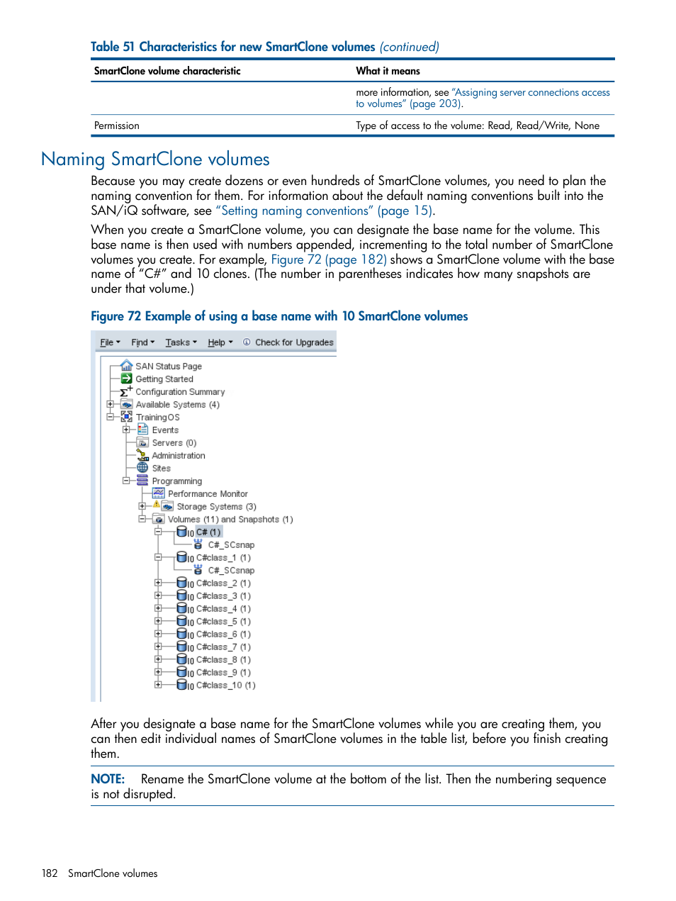 Naming smartclone volumes | HP LeftHand P4000 Virtual SAN Appliance Software User Manual | Page 182 / 275