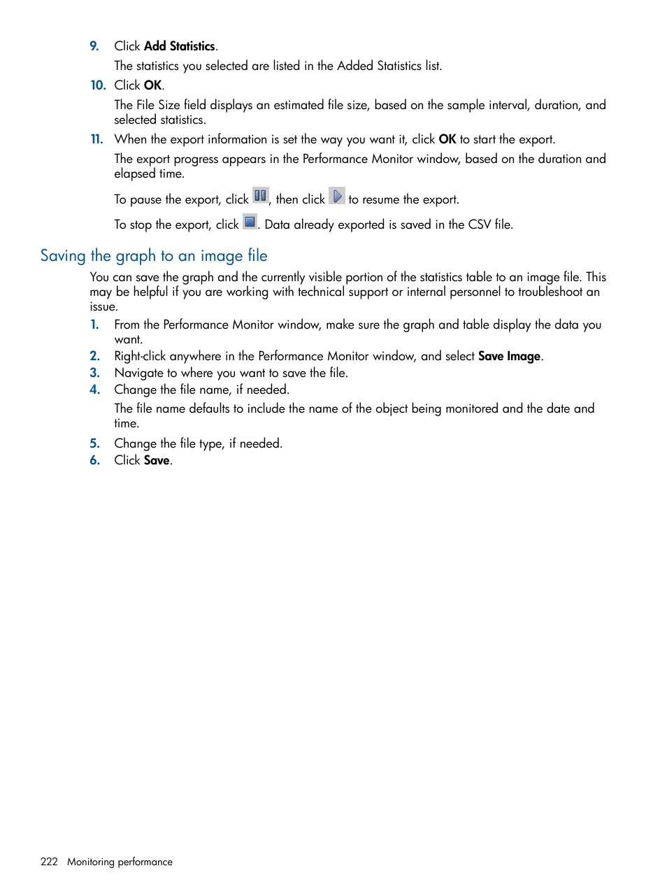 Saving the graph to an image file | HP LeftHand P4000 Virtual SAN Appliance Software User Manual | Page 222 / 275