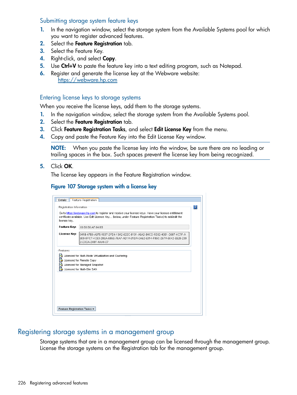 Registering storage systems in a management group | HP LeftHand P4000 Virtual SAN Appliance Software User Manual | Page 226 / 275