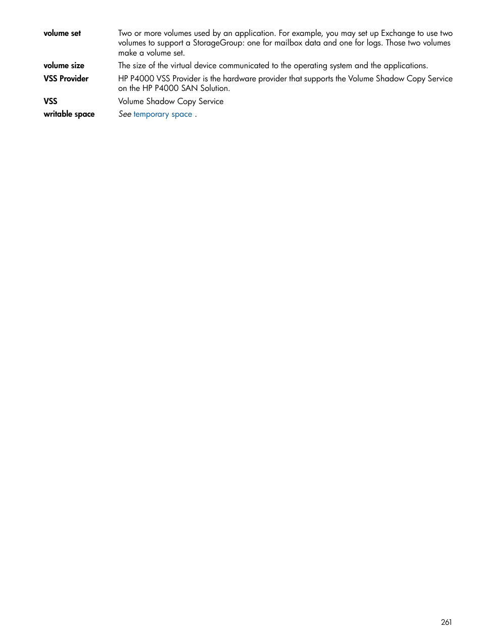 HP LeftHand P4000 Virtual SAN Appliance Software User Manual | Page 261 / 275