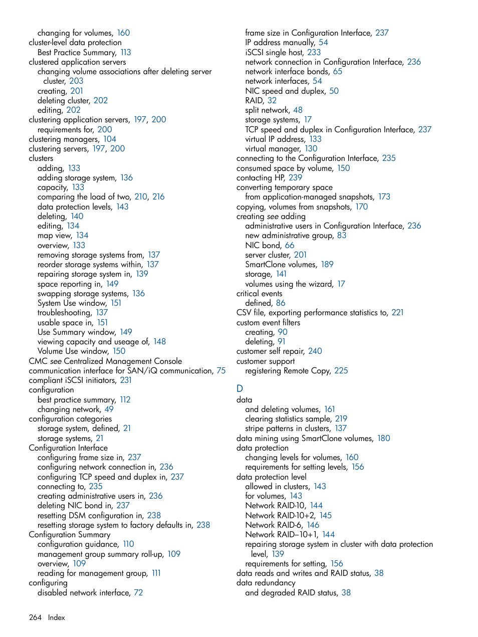 HP LeftHand P4000 Virtual SAN Appliance Software User Manual | Page 264 / 275