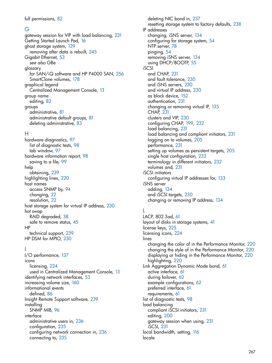 HP LeftHand P4000 Virtual SAN Appliance Software User Manual | Page 267 / 275