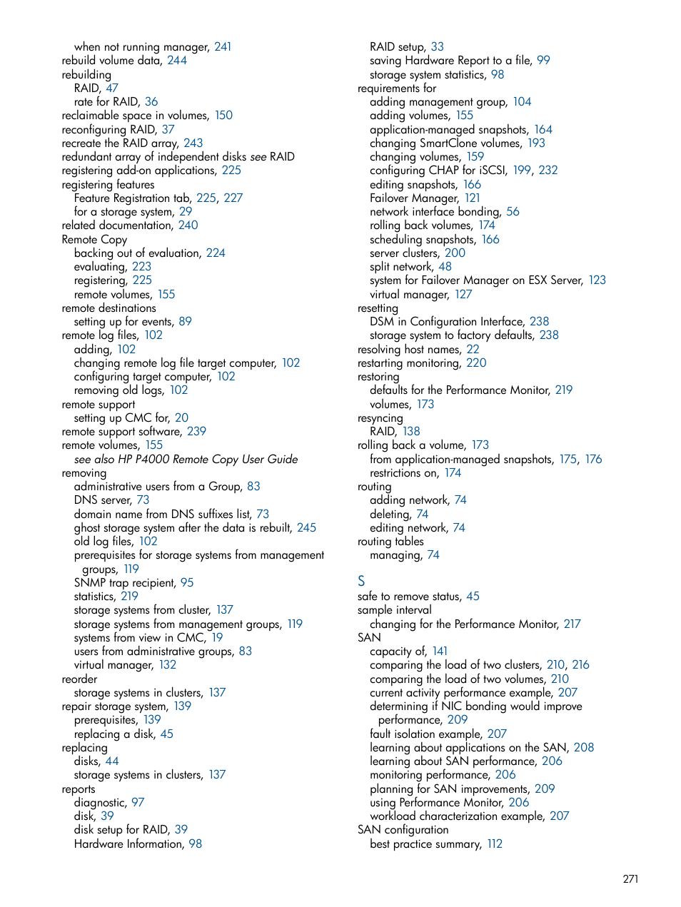 HP LeftHand P4000 Virtual SAN Appliance Software User Manual | Page 271 / 275