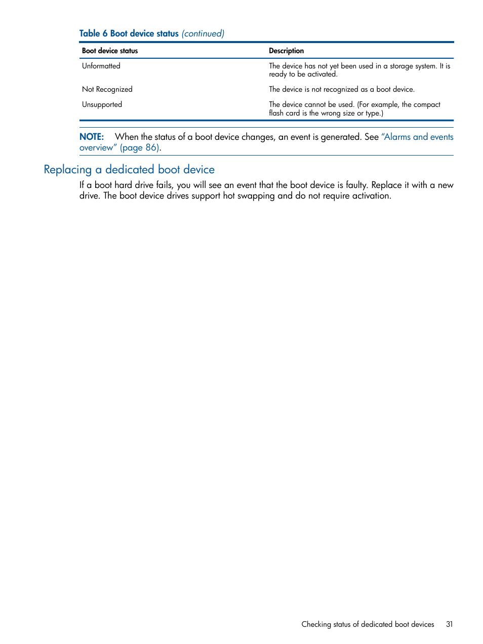 Replacing a dedicated boot device | HP LeftHand P4000 Virtual SAN Appliance Software User Manual | Page 31 / 275