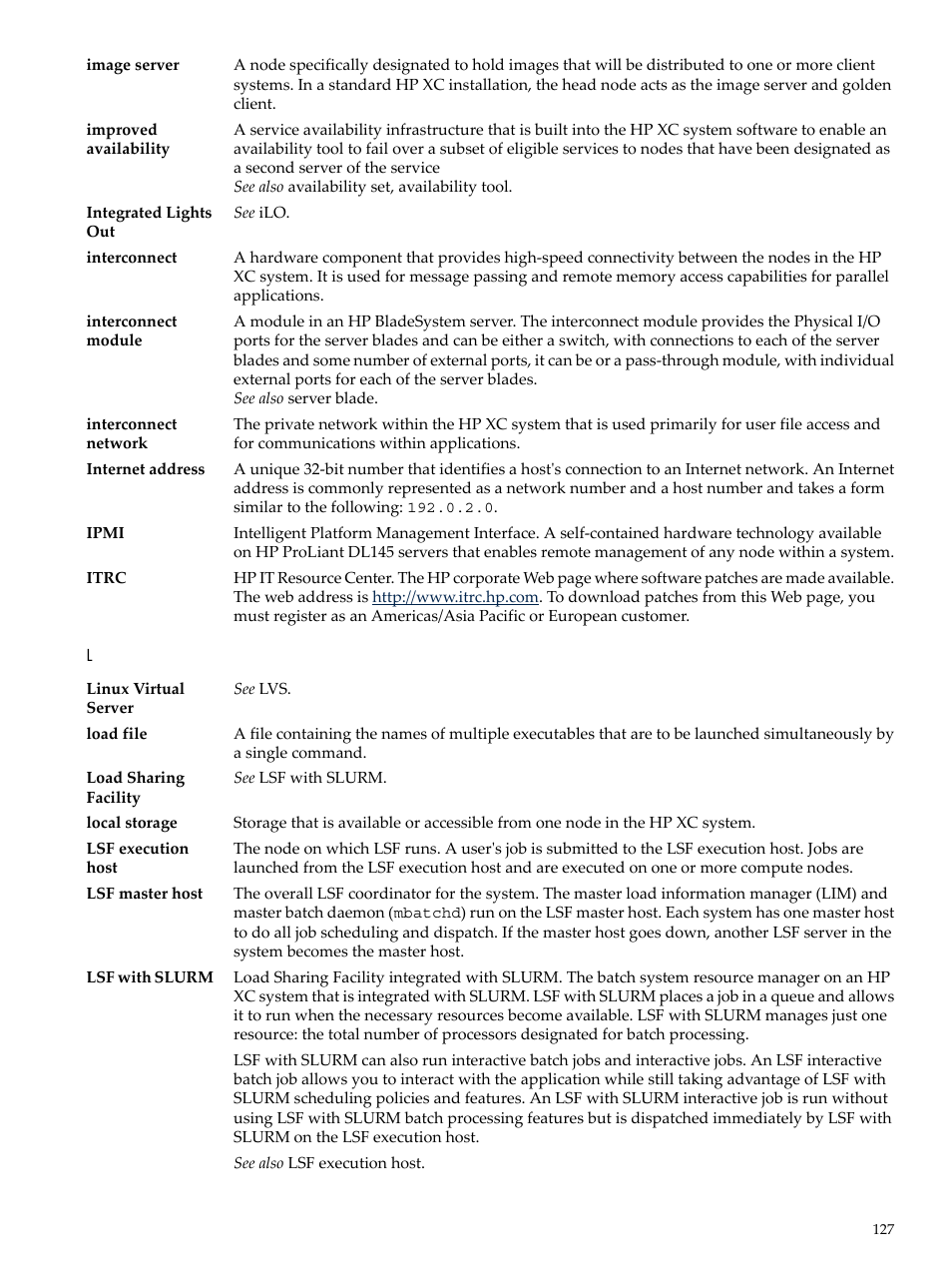 Lsf execution host | HP XC System 4.x Software User Manual | Page 127 / 135