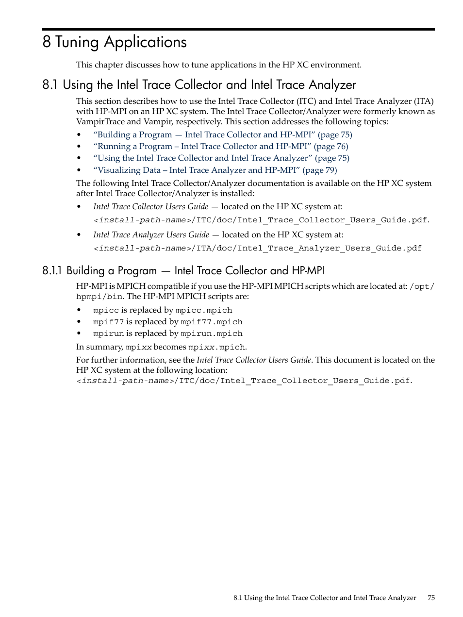 8 tuning applications | HP XC System 4.x Software User Manual | Page 75 / 135