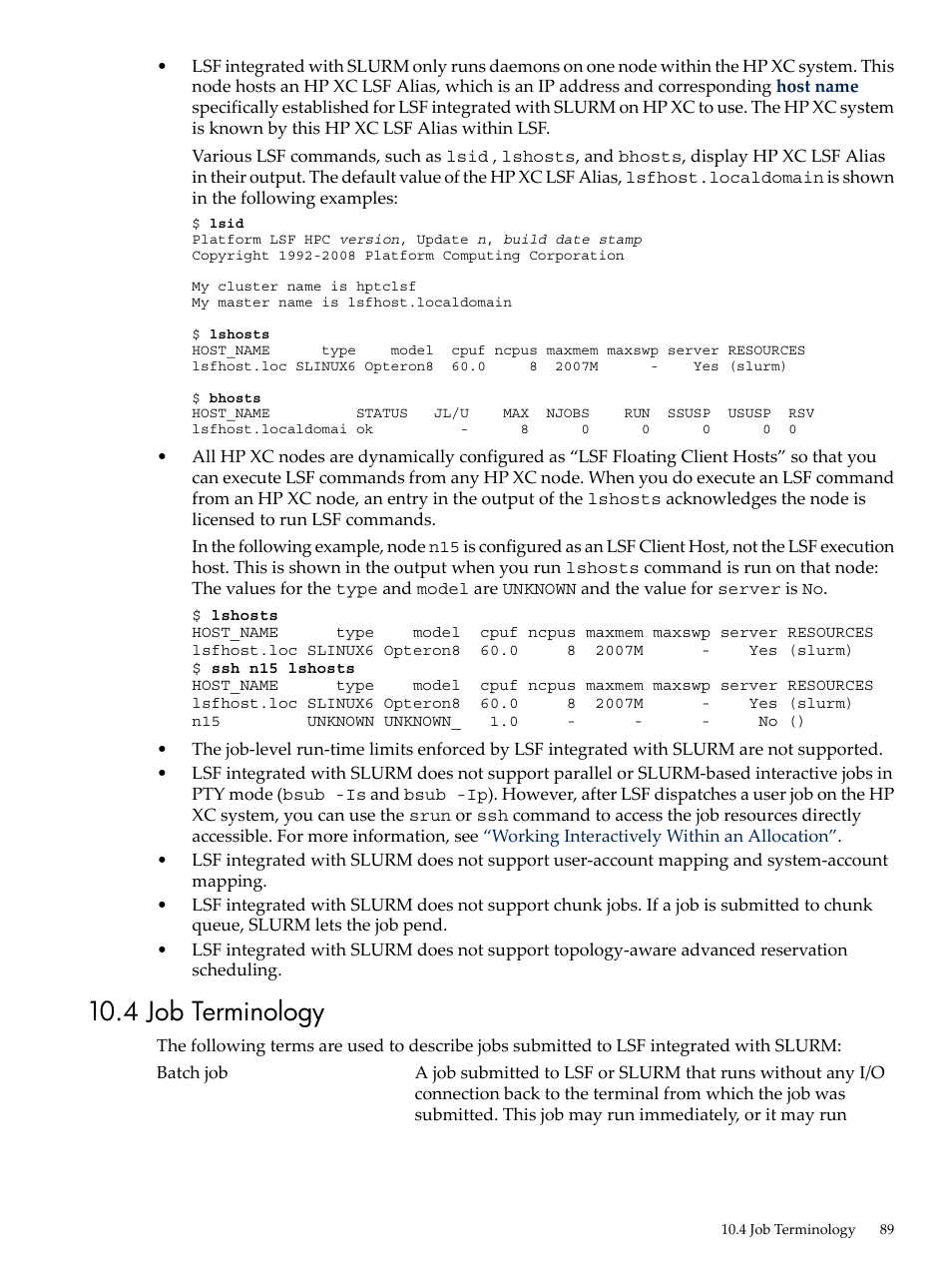 4 job terminology | HP XC System 4.x Software User Manual | Page 89 / 135