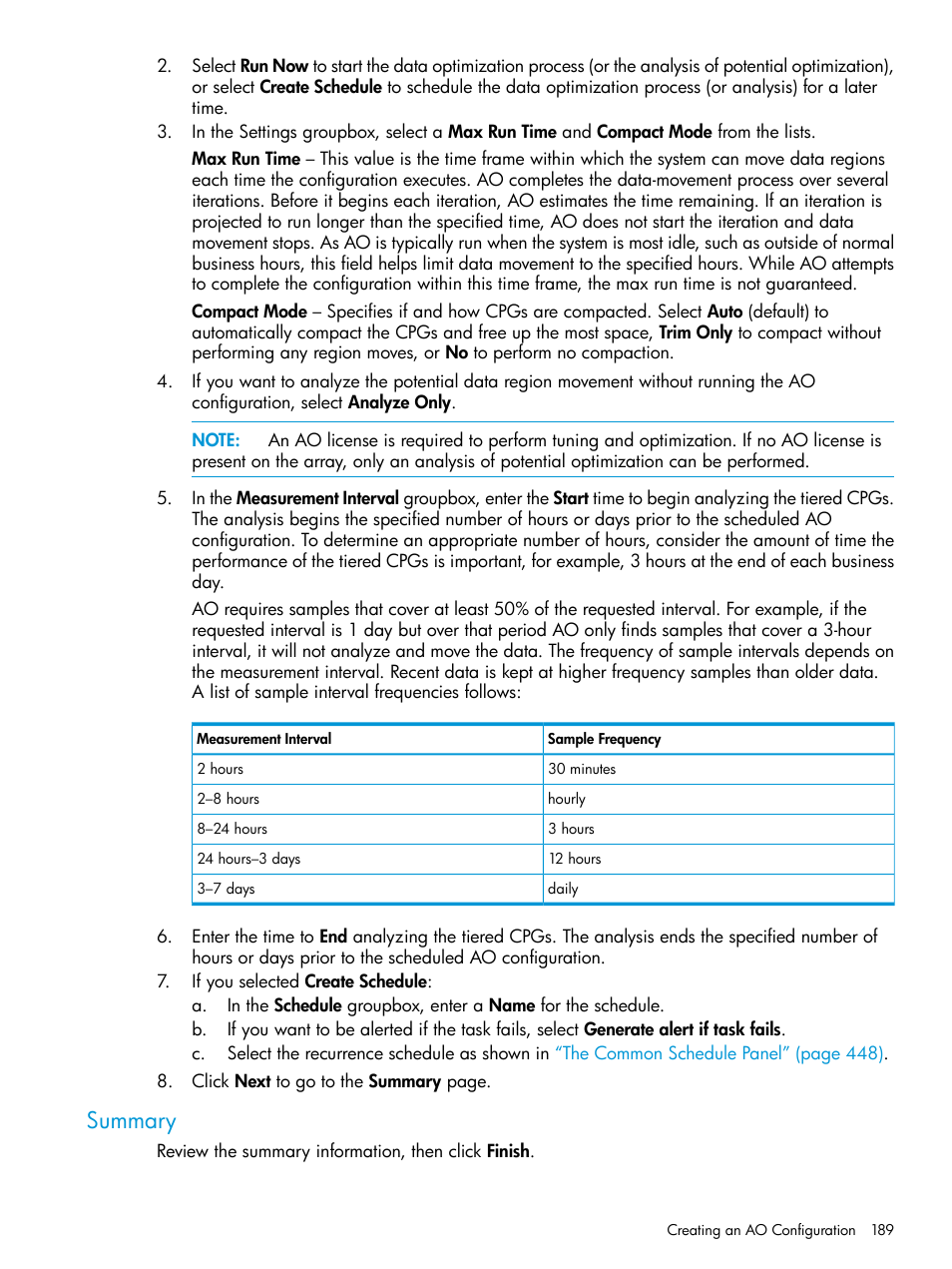 Summary | HP 3PAR Operating System Software User Manual | Page 189 / 524