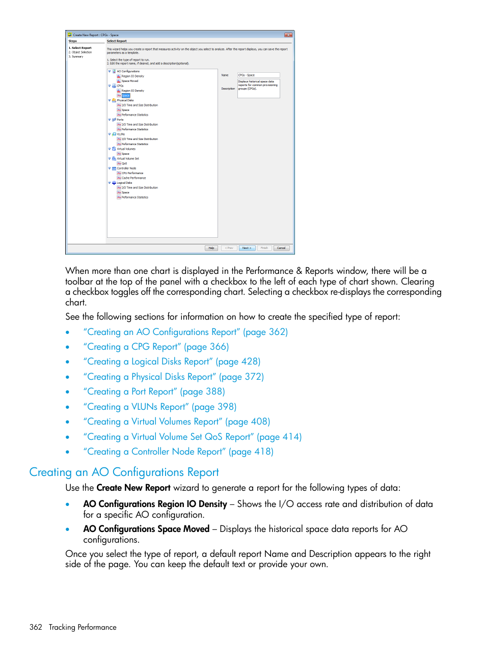 Creating an ao configurations report | HP 3PAR Operating System Software User Manual | Page 362 / 524