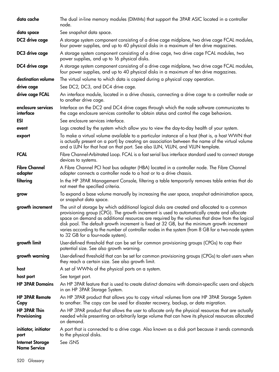 HP 3PAR Operating System Software User Manual | Page 520 / 524