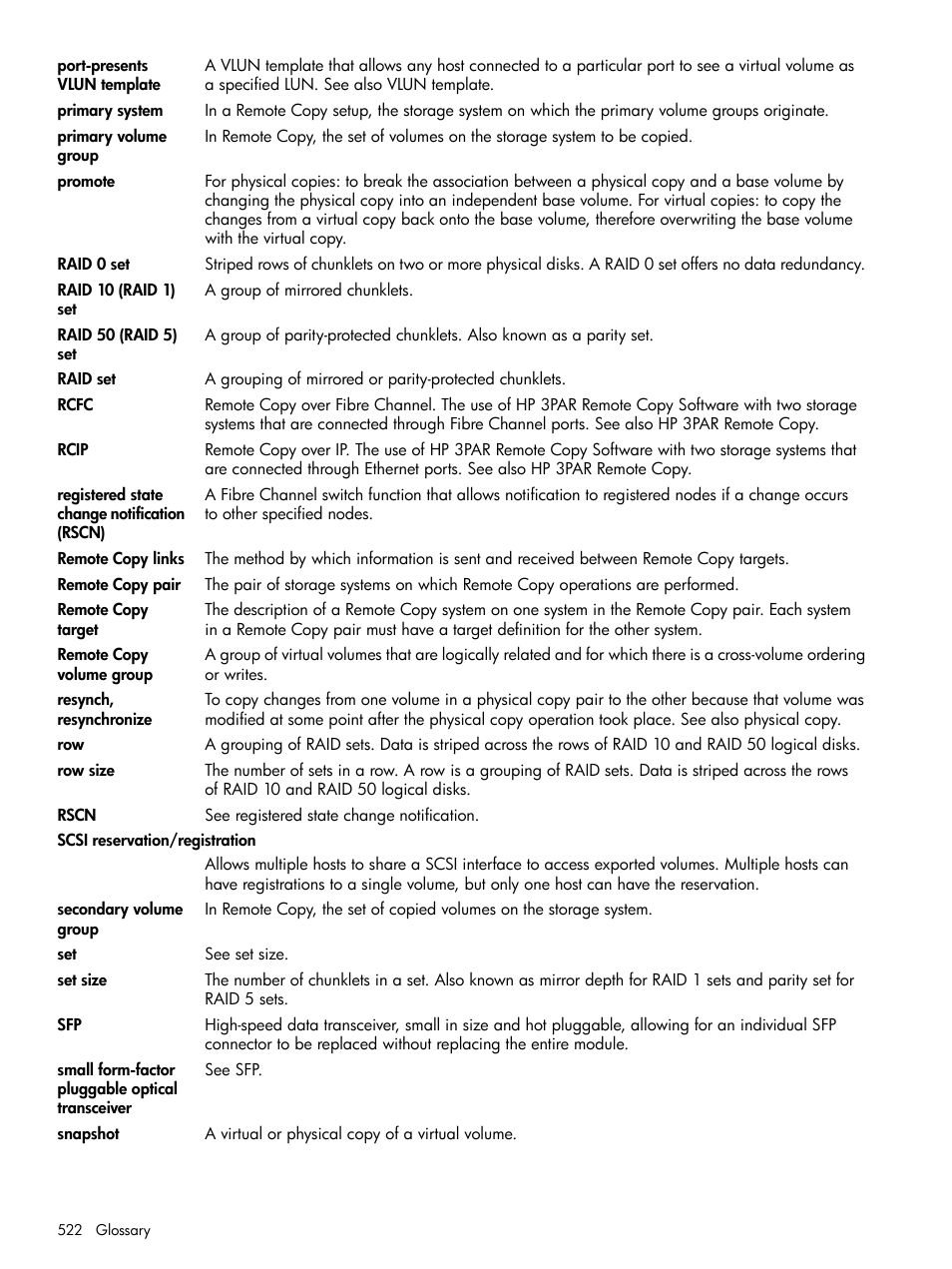 HP 3PAR Operating System Software User Manual | Page 522 / 524