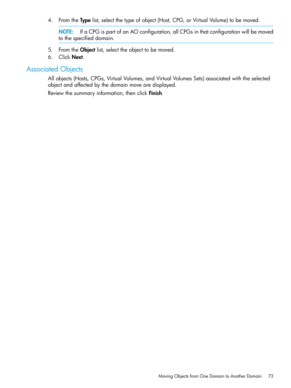 Associated objects | HP 3PAR Operating System Software User Manual | Page 73 / 524