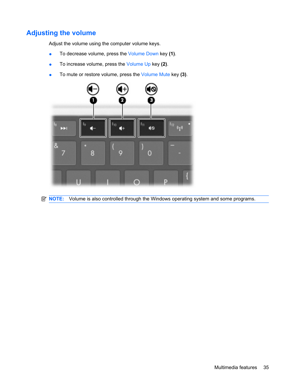 Adjusting the volume | HP Pavilion dv6z-3200 CTO Select Edition Entertainment Notebook PC User Manual | Page 45 / 129