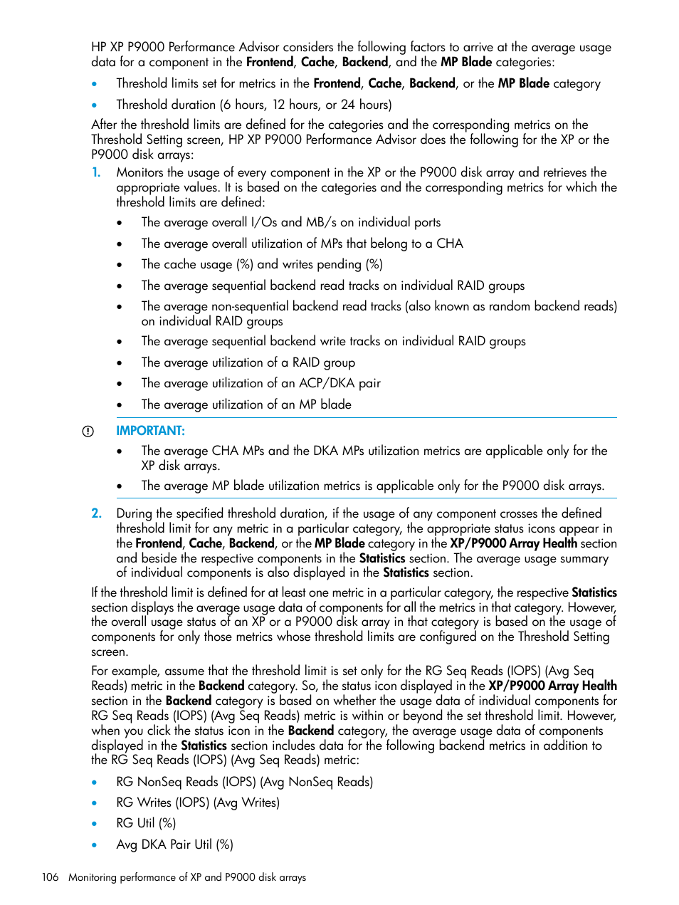 HP XP Performance Advisor Software User Manual | Page 106 / 416