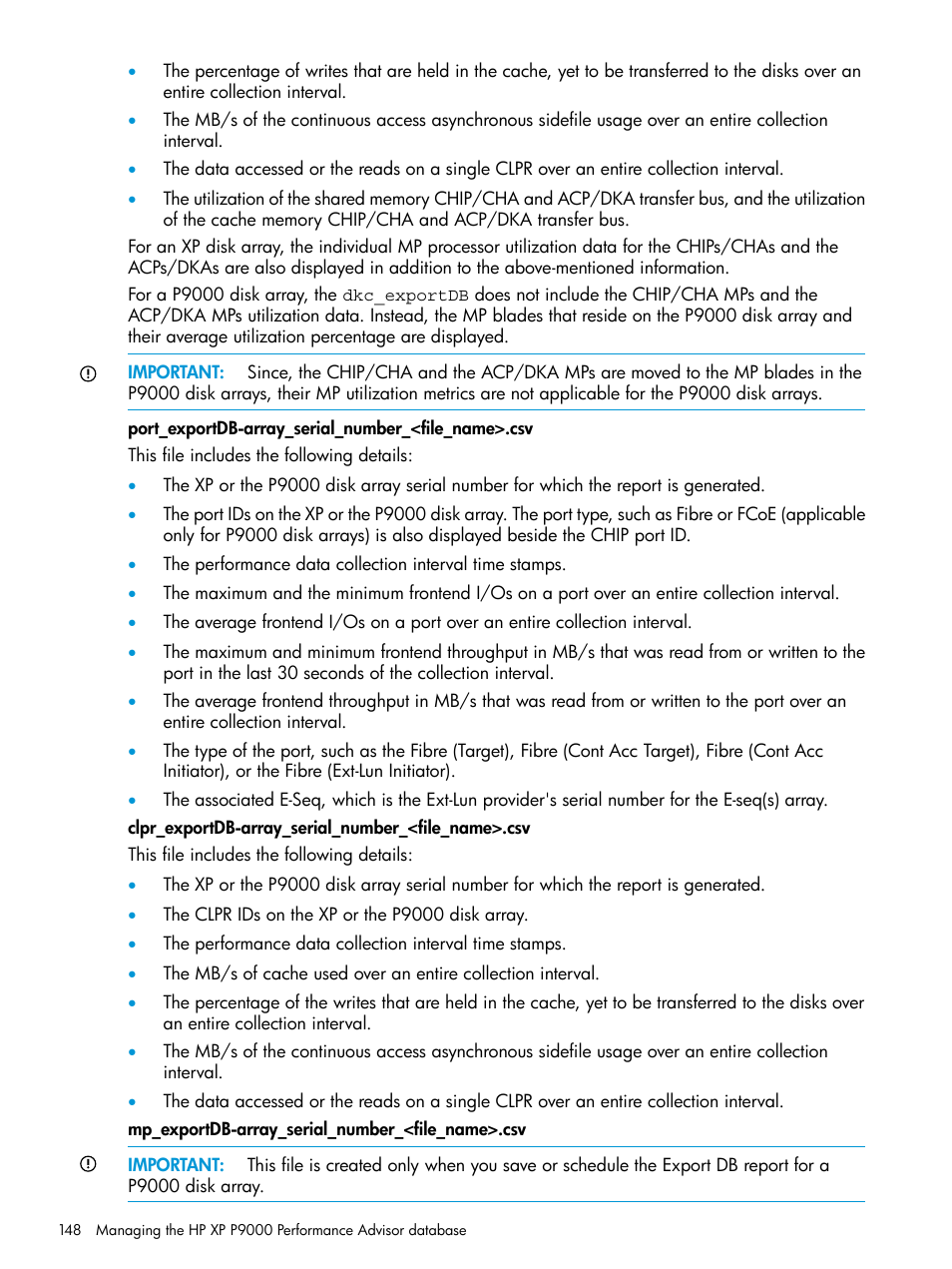 HP XP Performance Advisor Software User Manual | Page 148 / 416