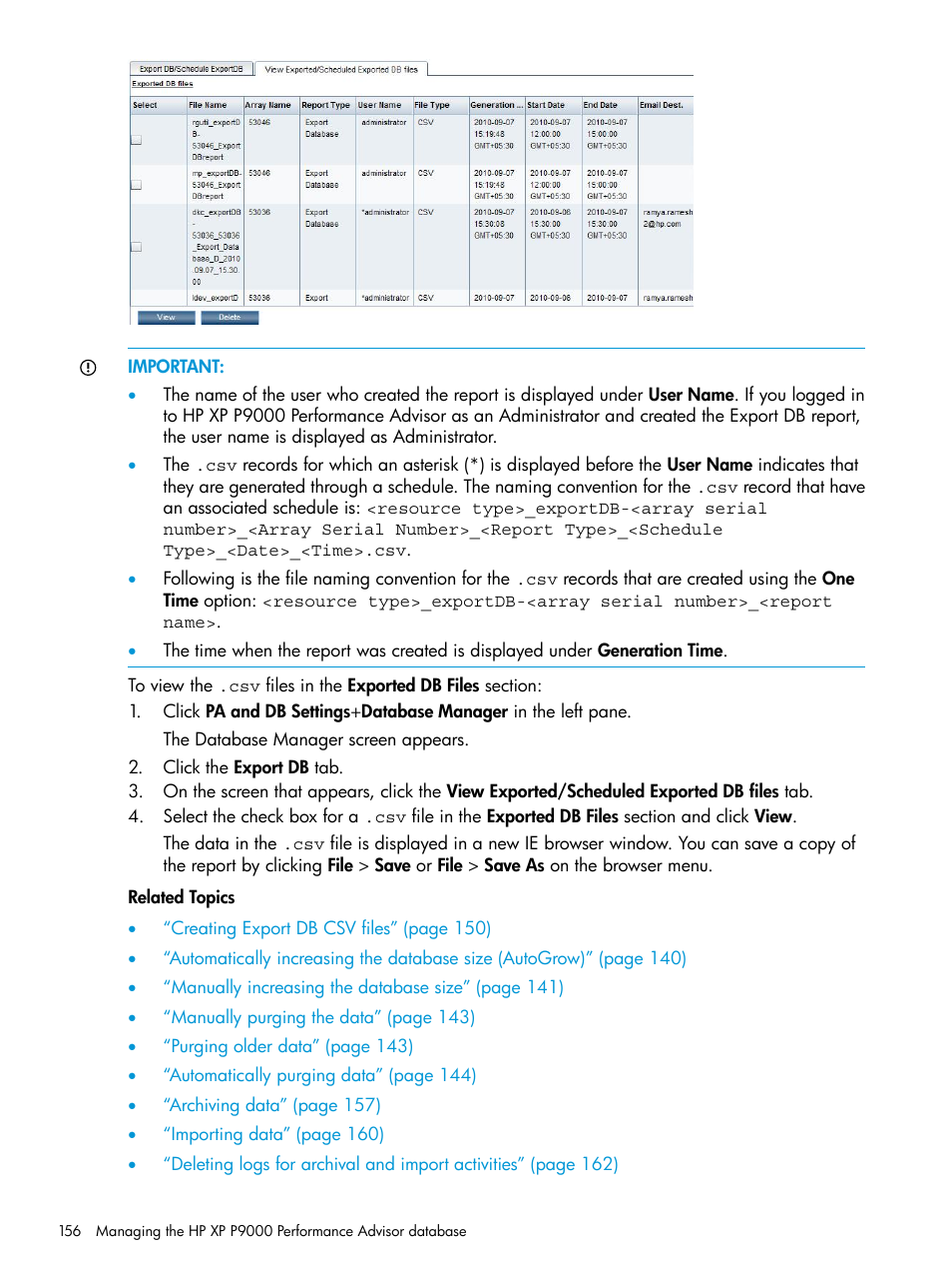 HP XP Performance Advisor Software User Manual | Page 156 / 416