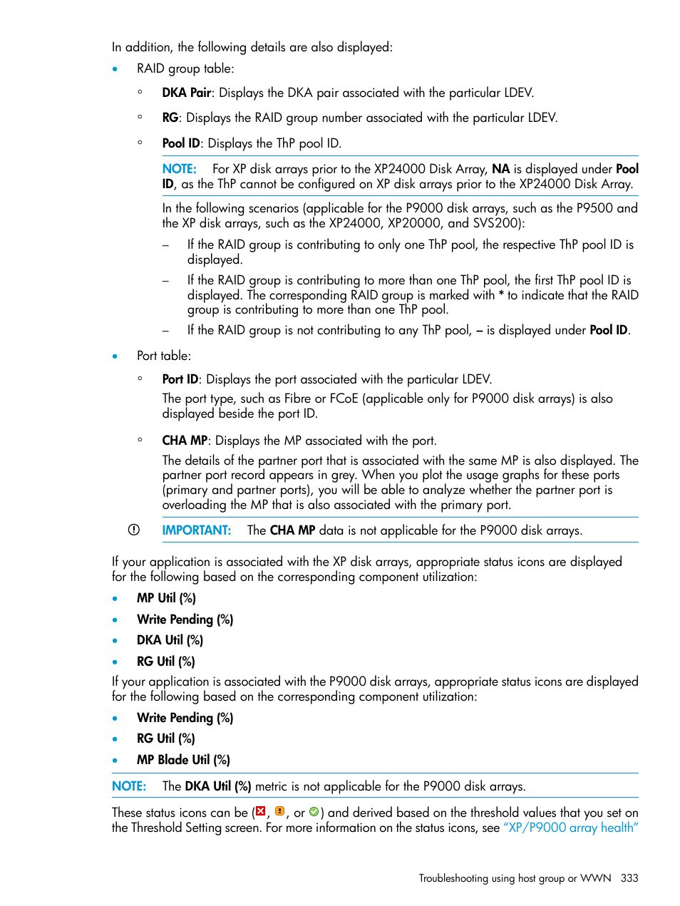HP XP Performance Advisor Software User Manual | Page 333 / 416