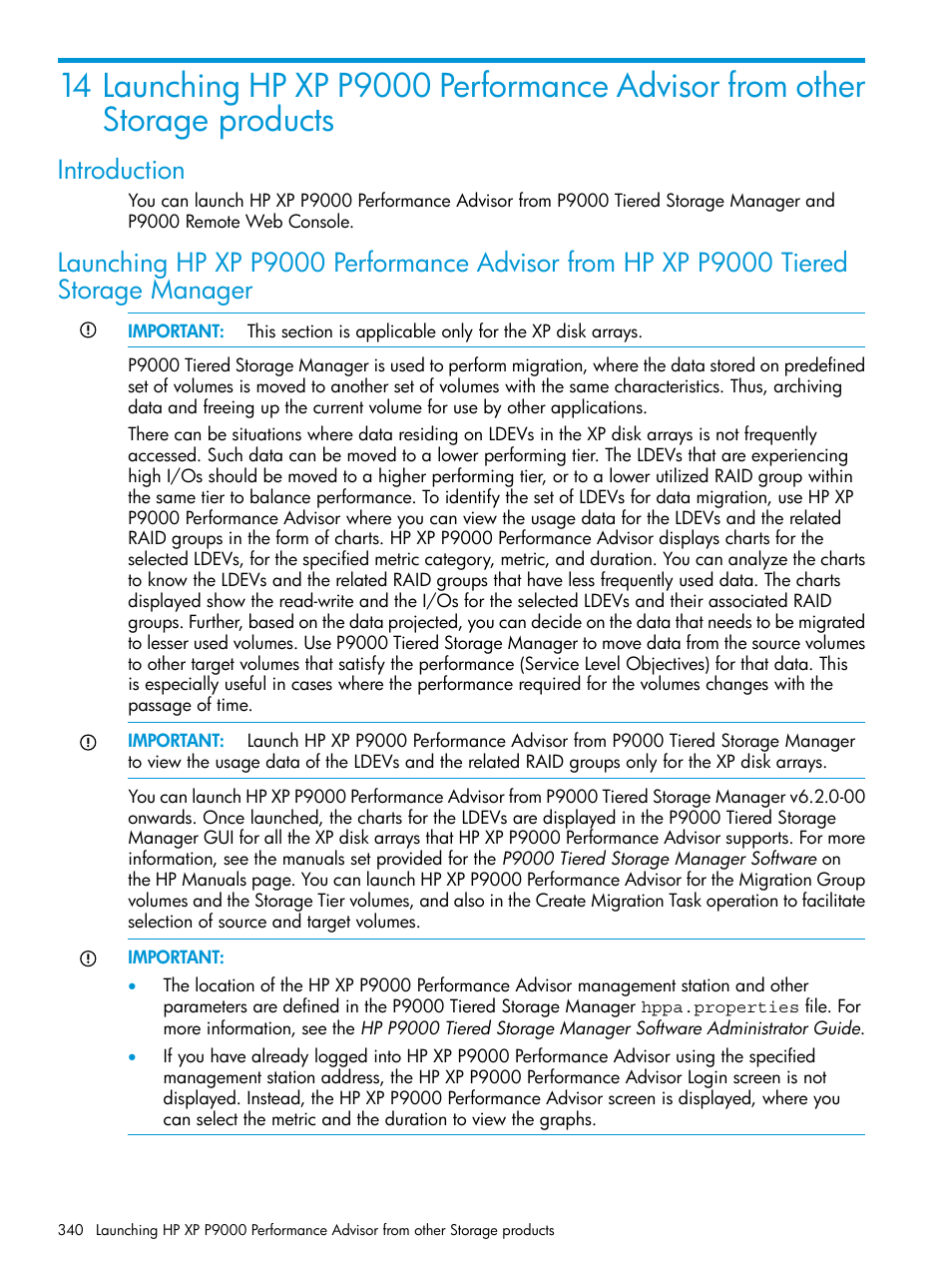 Introduction | HP XP Performance Advisor Software User Manual | Page 340 / 416