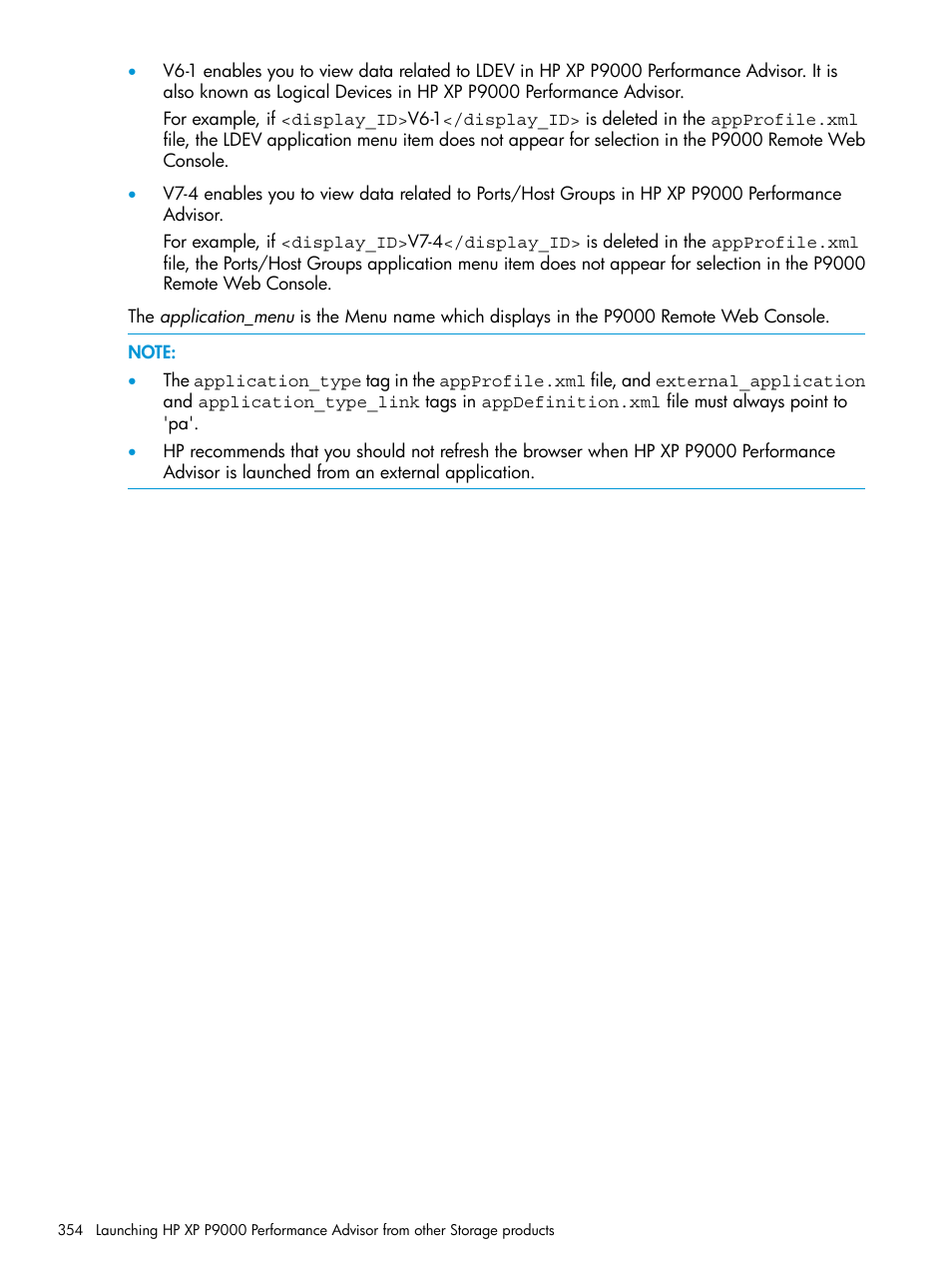 HP XP Performance Advisor Software User Manual | Page 354 / 416