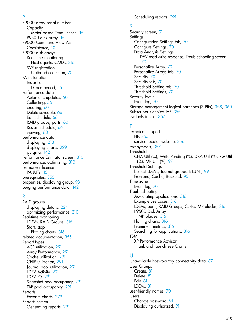 HP XP Performance Advisor Software User Manual | Page 415 / 416